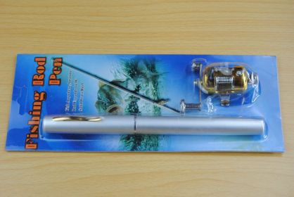 Telescopic drum pen rod fishing gear set (Color: White)