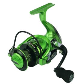 Xf1000-7000 Fishing Wheel Fishing Wheel Fishing Reel Reel For Telescopic Fishing Rod Metal Rocker Arm Gapless Fishing Gear Factory (Option: Green-XF3000)