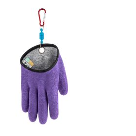 Fishing Gloves Anti-Slip Protect Hand From Puncture Scrapes Fisherman Professional Catch Fish Latex Hunting Gloves Left Right (Option: Purple Right-Hook)