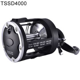 Trolling Fishing Reel Saltwater Right Hand Sea Bait Casting Fishing Reel Black (Option: TSSD4000 metal wire cup)