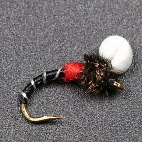 Floating Foam Nymph Hook Stream Water (Option: Black-6PCS)