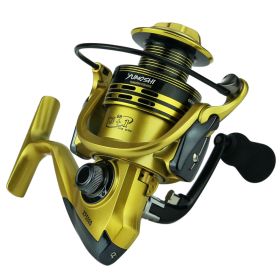 Xf1000-7000 Fishing Wheel Fishing Wheel Fishing Reel Reel For Telescopic Fishing Rod Metal Rocker Arm Gapless Fishing Gear Factory (Option: Yellow-XF2000)