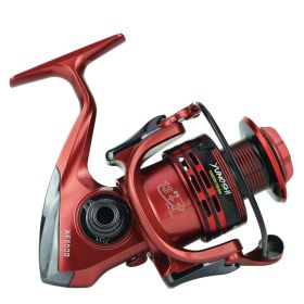 Xf1000-7000 Fishing Wheel Fishing Wheel Fishing Reel Reel For Telescopic Fishing Rod Metal Rocker Arm Gapless Fishing Gear Factory (Option: Red-XF3000)